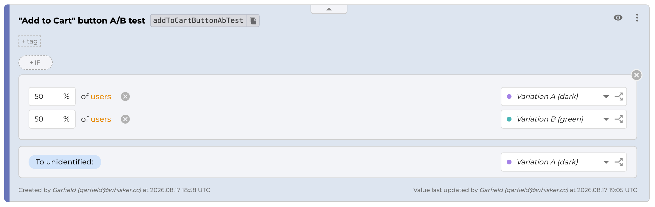 Text setting with a 50/50 split across two percentage options