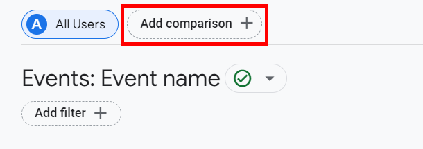 Add comparison button highlighted