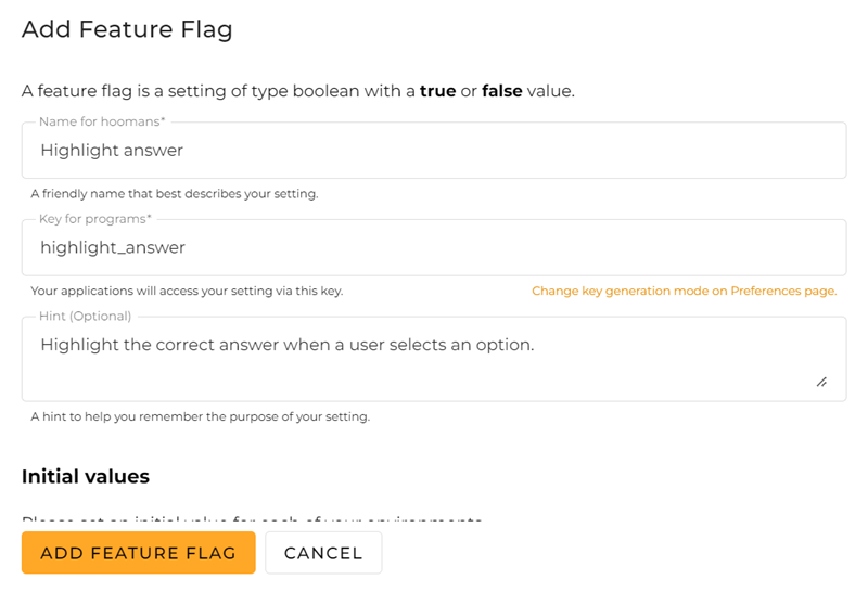 Naming the feature flag