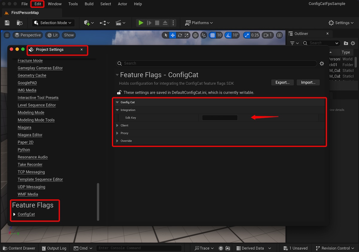 Setting up ConfigCat in Unreal