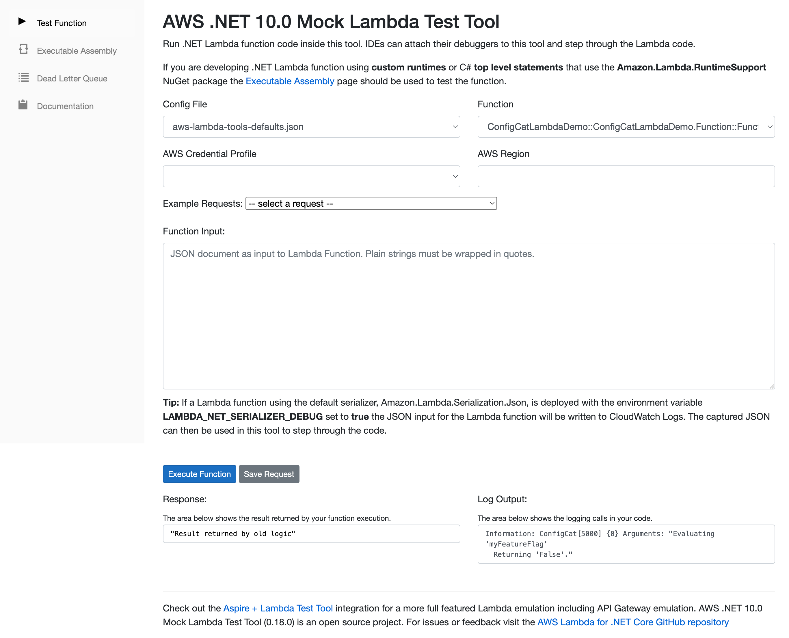 Mock Lambda Test Tool