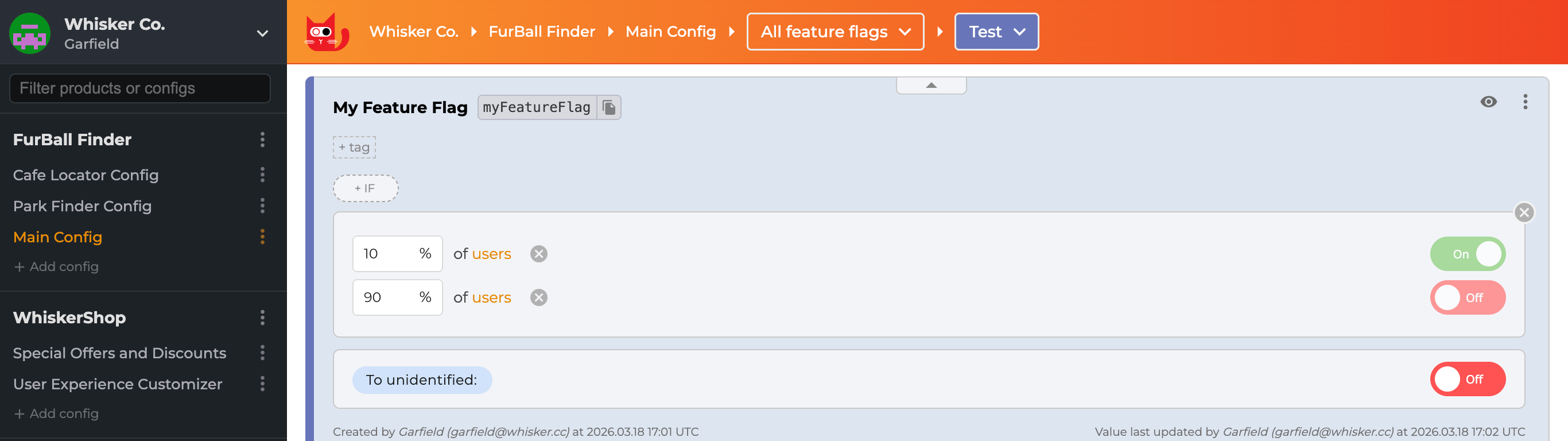 My Feature Flag 10 percent