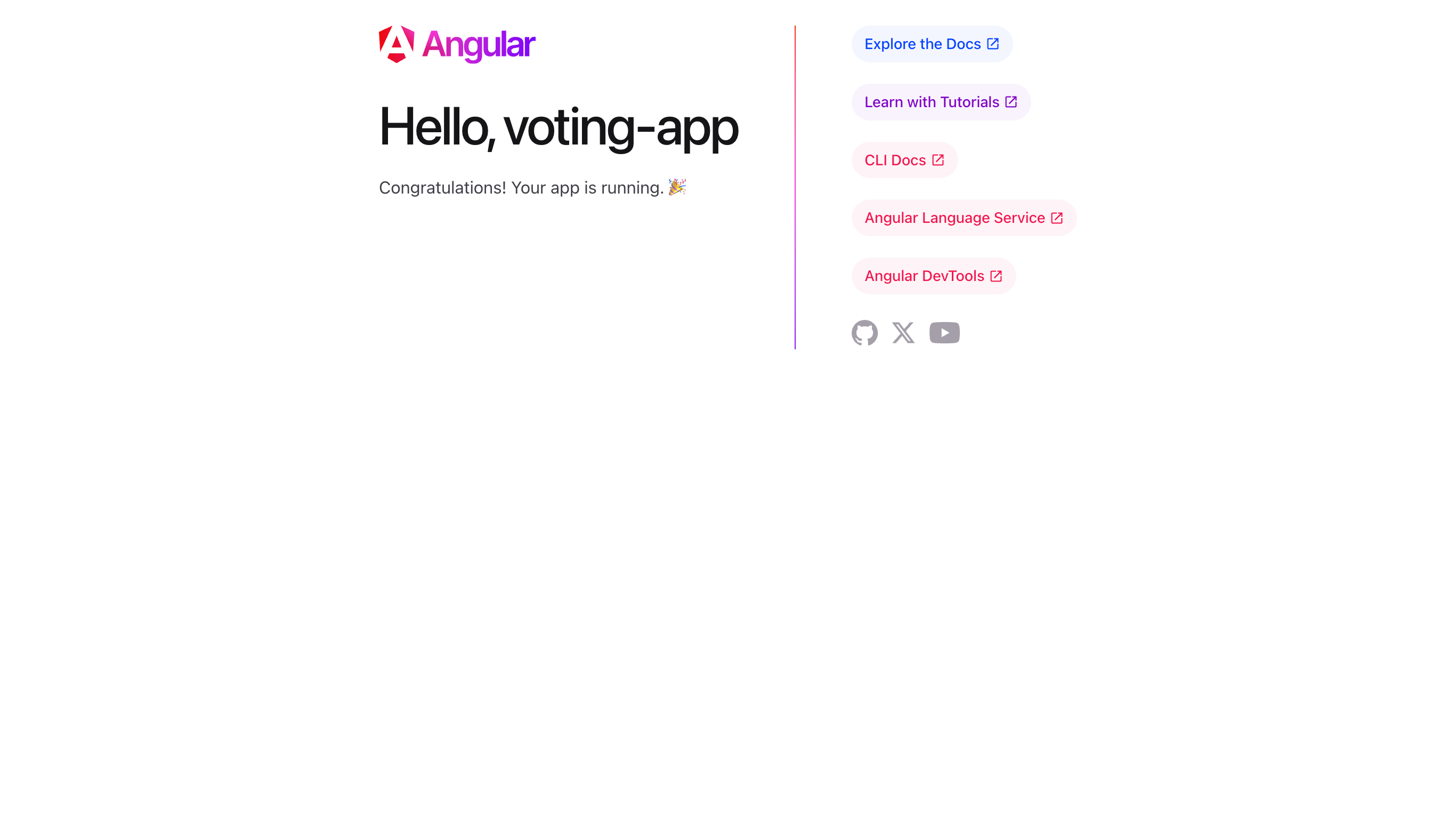 Default Angular app page