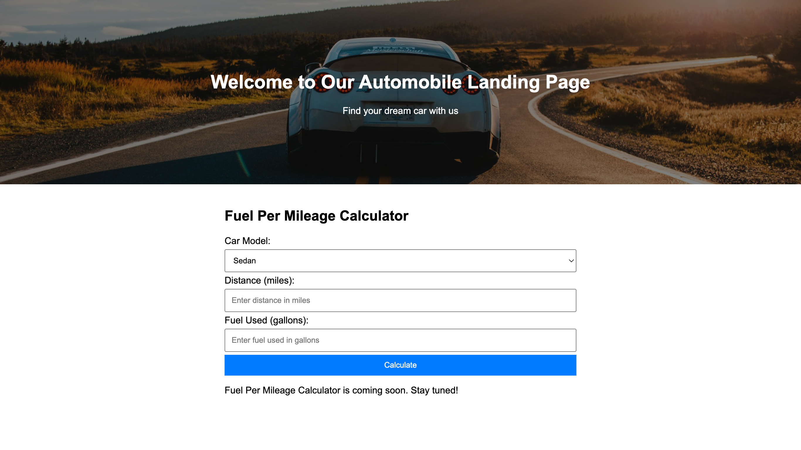 Sample app with feature and text