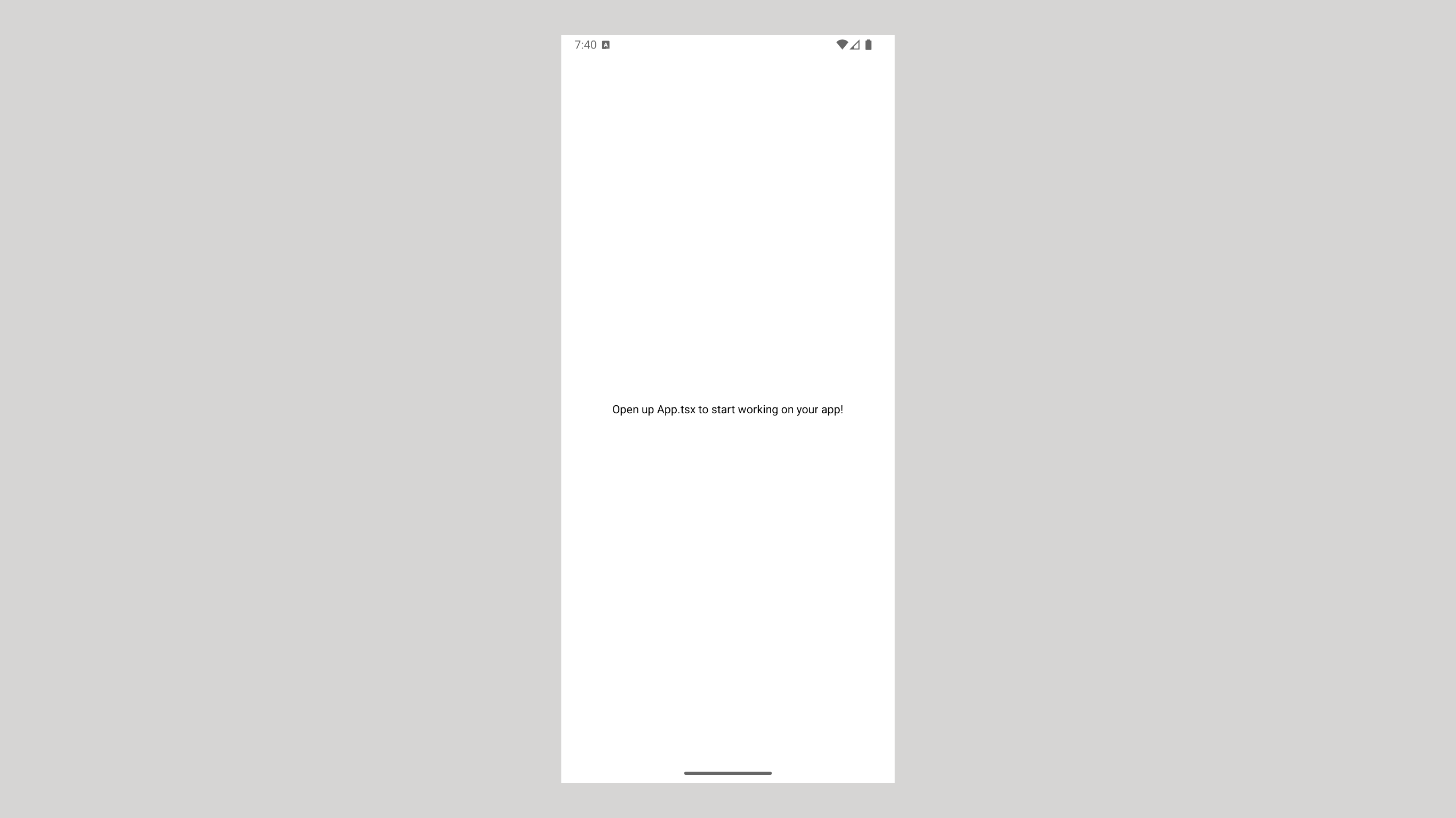 Blank React Native sample app