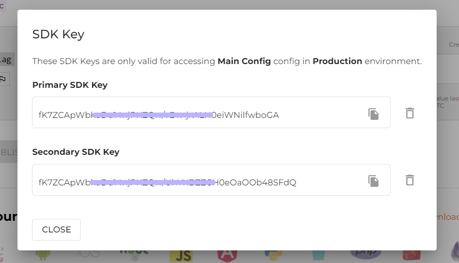 Primary and Secondary SDK Keys