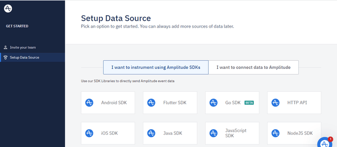 SDK selection page