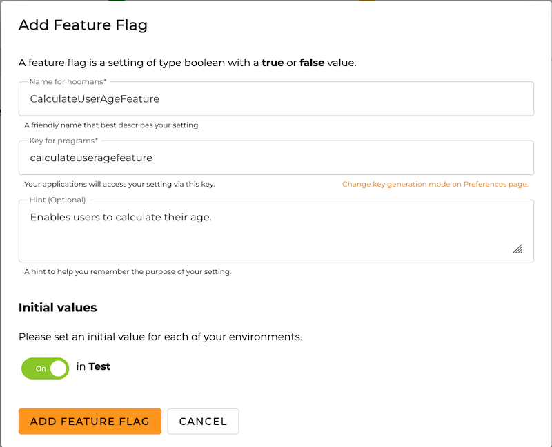 New feature flag