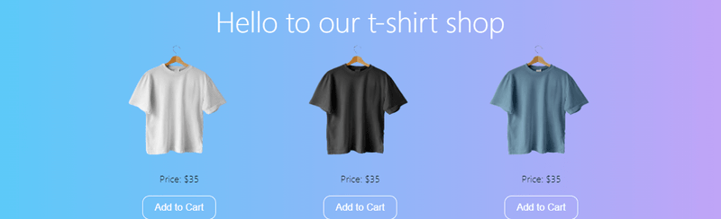 T-shirt site example with flag off