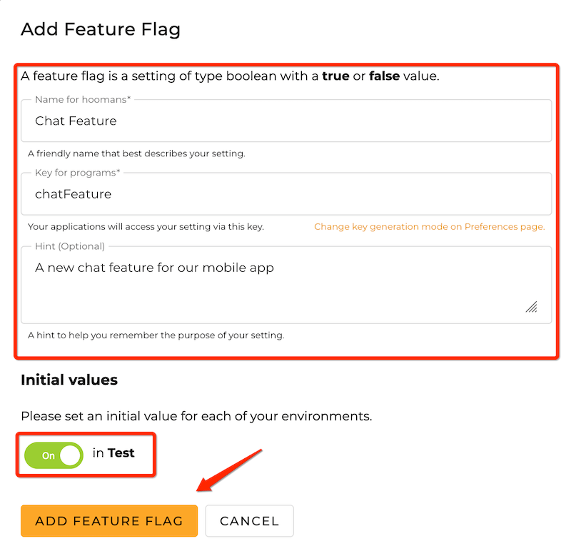 Creating a feature flag in ConfigCat&#39;s dashboard