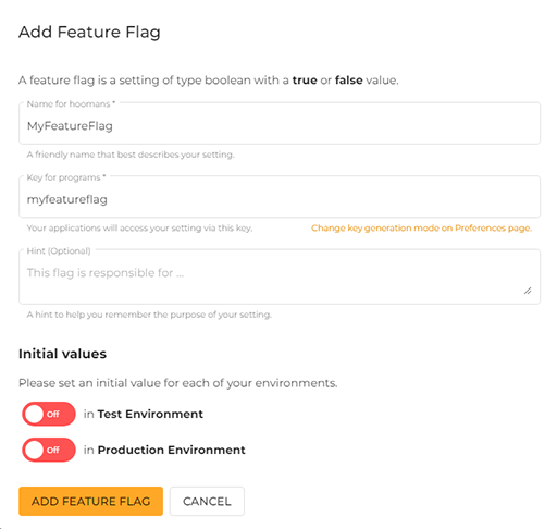 new feature flag