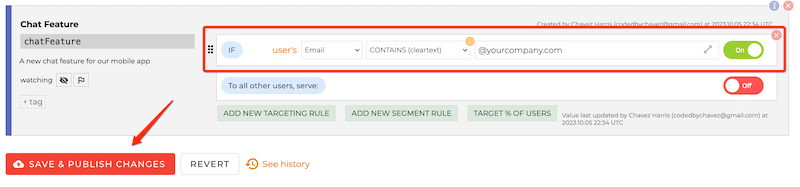 Setting a targeting rule on the figure feature flag