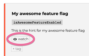 Just click the watch icon to watch a flag