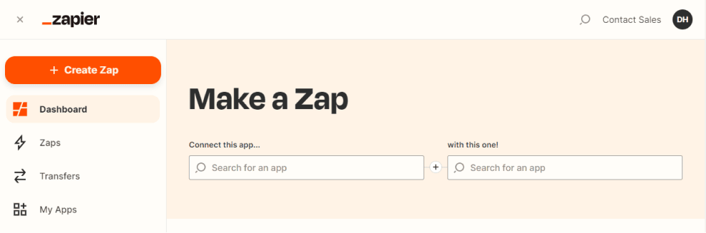 Zapier dashboard