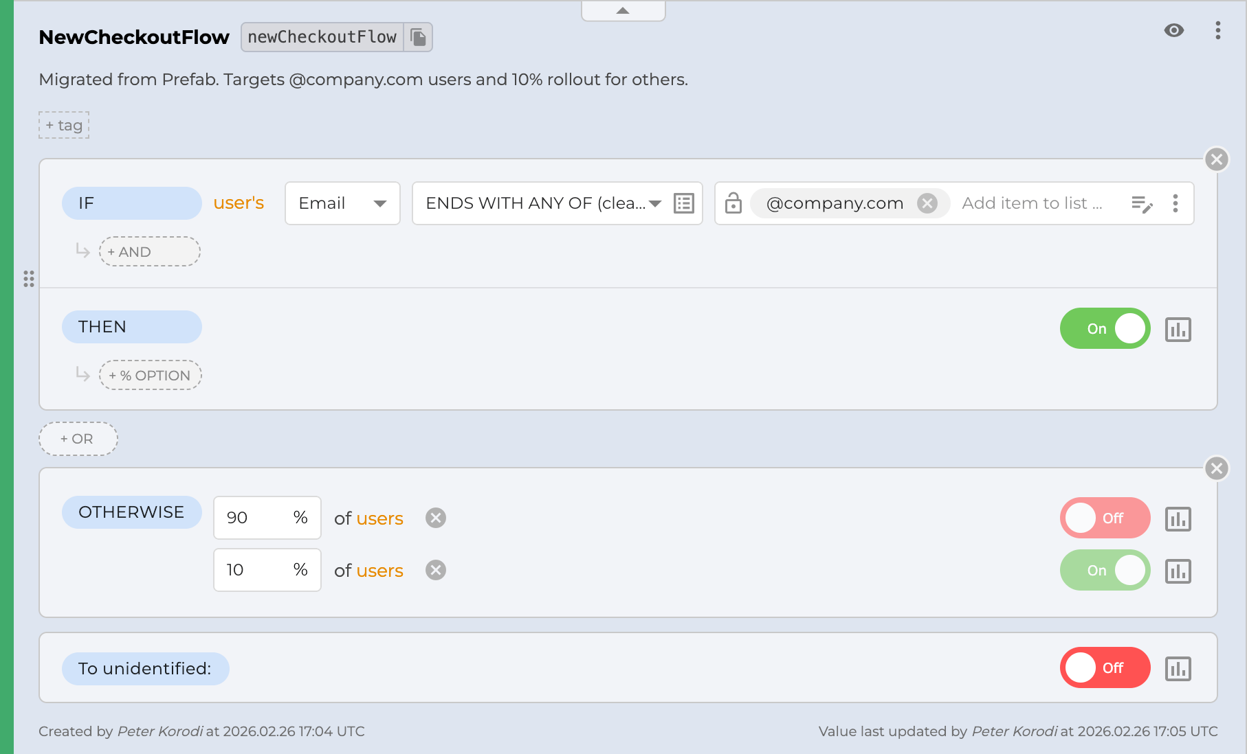 ConfigCat new_checkout_flow feature flag