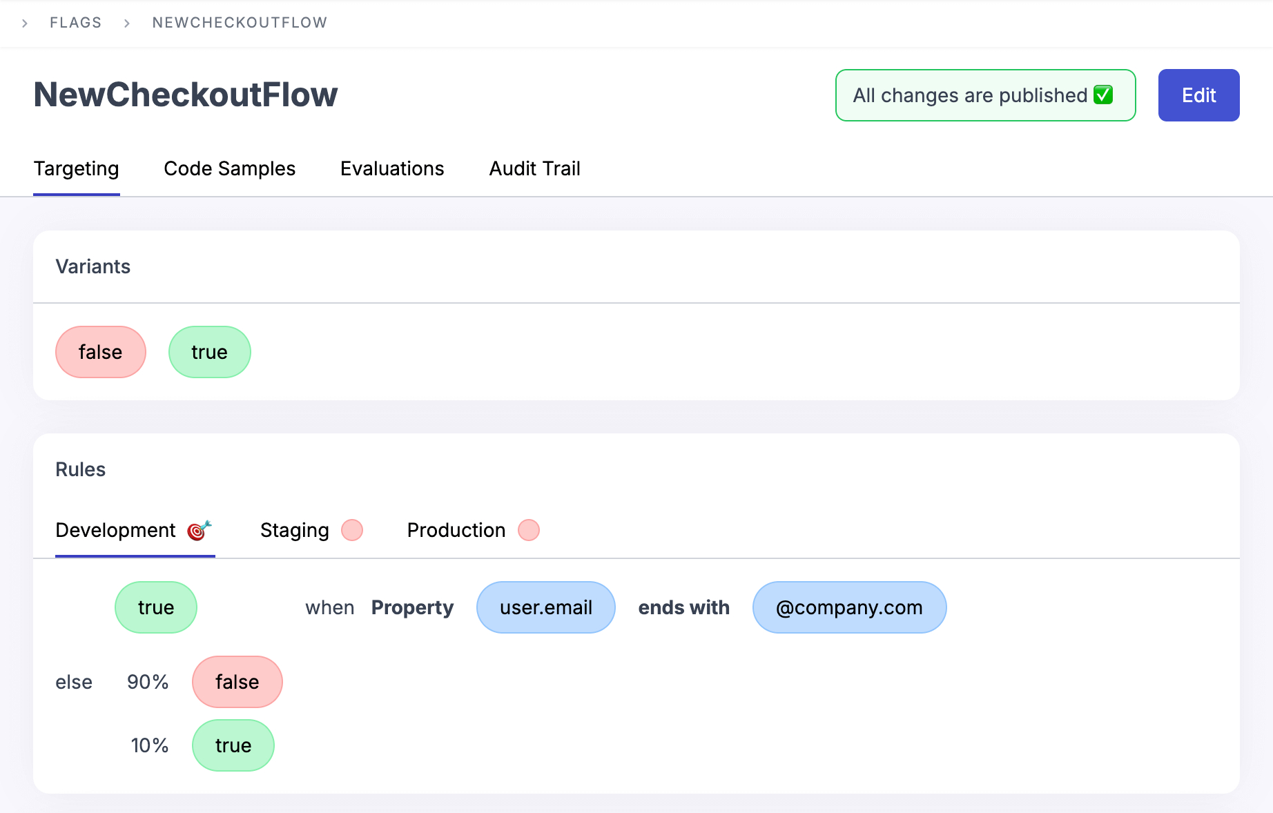 Prefab NewCheckoutFlow feature flag