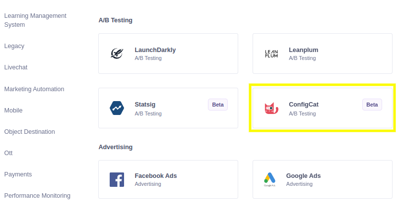 twilio segment configcat source