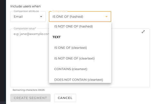 New cleartext comparators