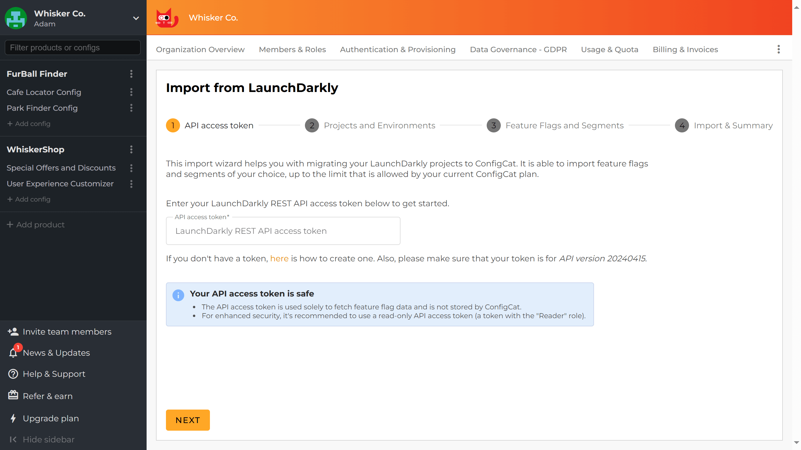 The import tool