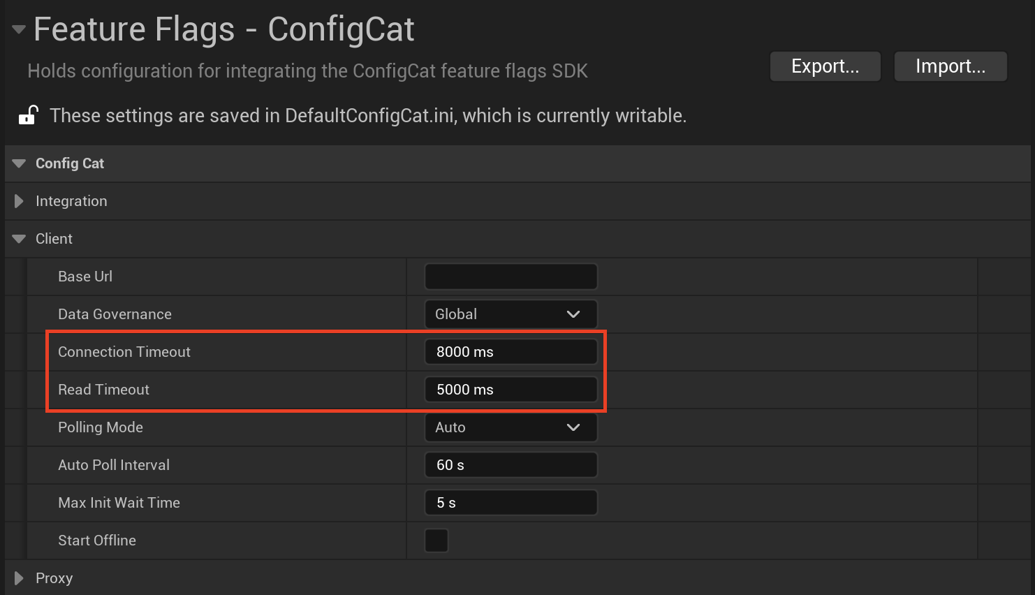 Unreal Engine Settings Http Timeout