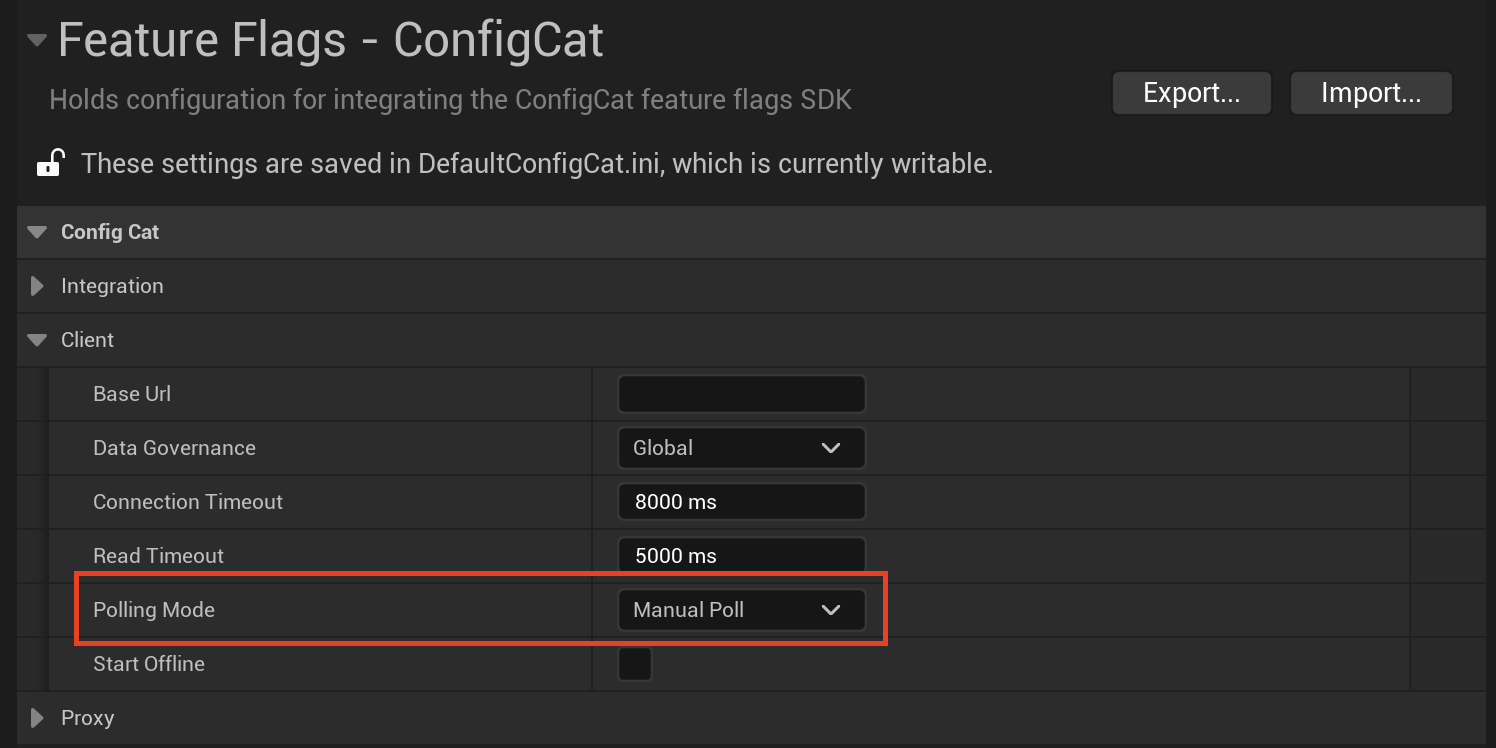 Unreal Engine Polling Mode Manual